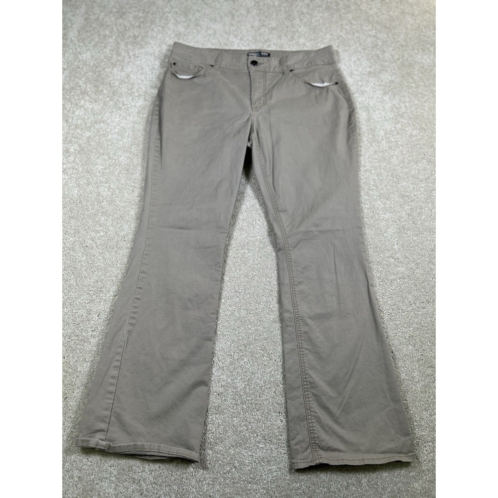 Riders By Lee Womens Size 14 P Mid‎ Rise Boot Cut Beige Jeans Pants